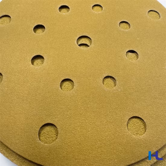 150 mm goldene Schleifpapierscheibe aus Aluminiumoxid mit Klettverschluss